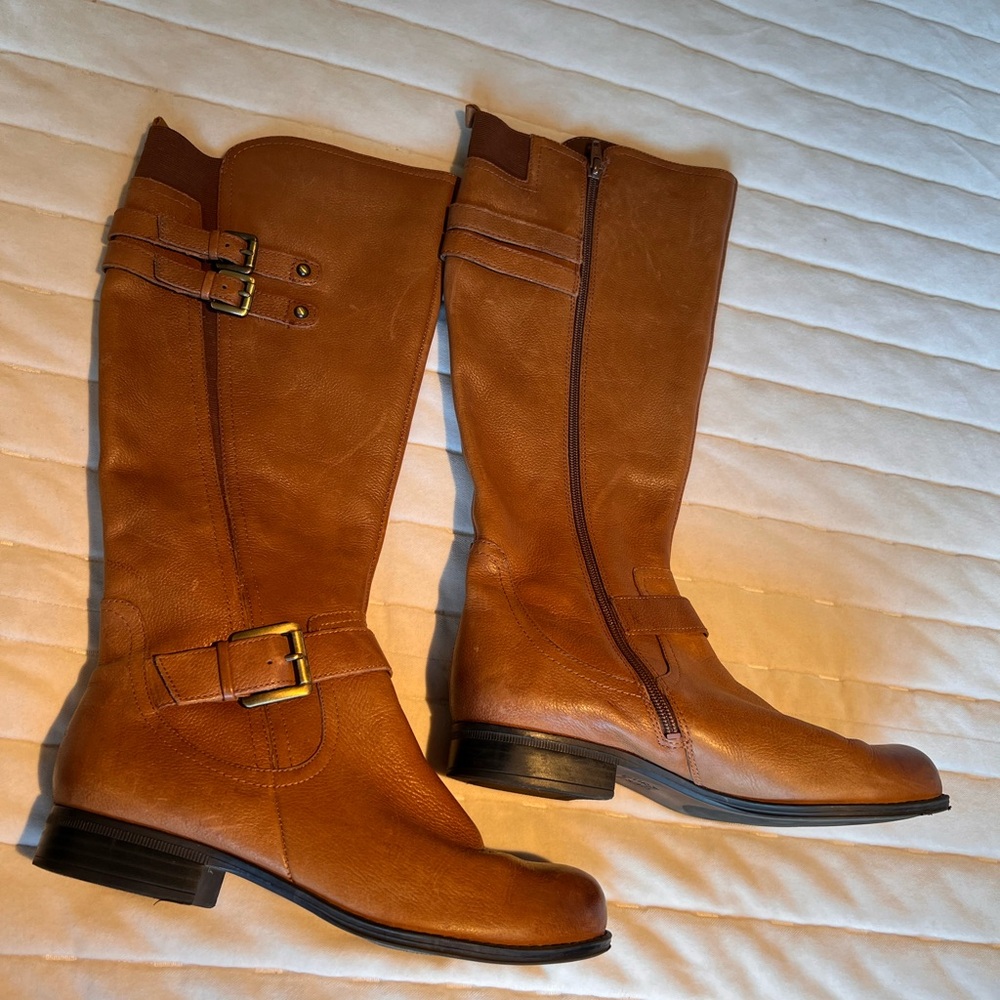 Naturalizer Tan Leather Heeled Boots